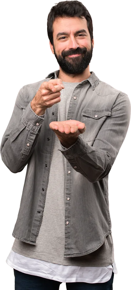FIZO guide pointing at you